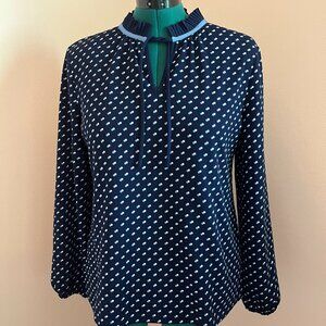 Talbots Print Knit Longsleeve Popover Top